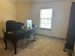 a room with a desk