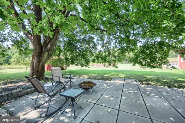 a view of a swimming pool with a patio
