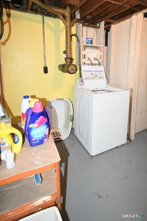 a utility room with a window
