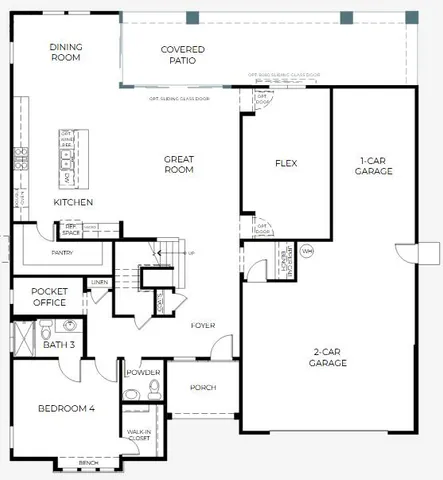 a view of a kitchen with a sink and wooden floor