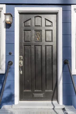 a view of a balcony door