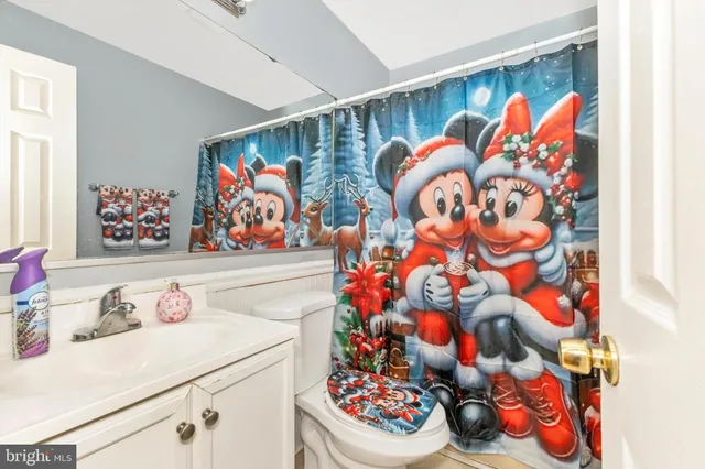 a room with toys and wall painting on the wall