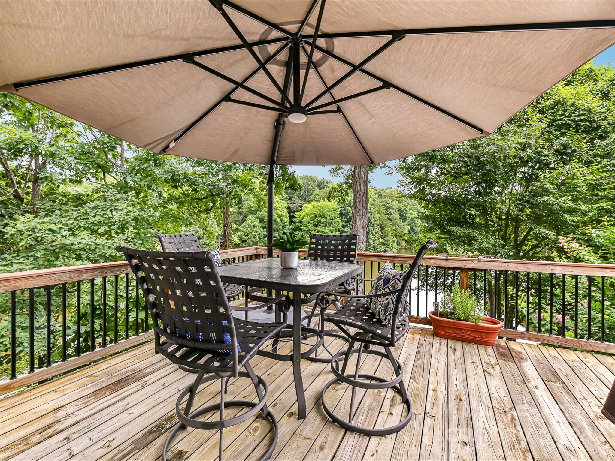 146 Canterbury Crossing Fort Mill, SC 29708 - Photo 11 of 48 a view of balcony with furniture and umbrella