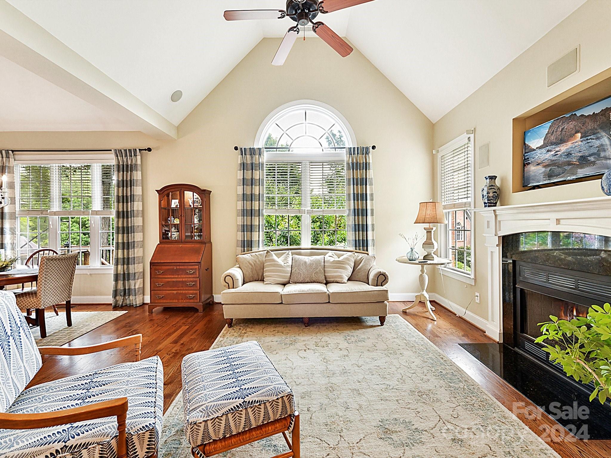 146 Canterbury Crossing Fort Mill, SC 29708 - Photo 17 of 48 a living room with furniture and a fireplace