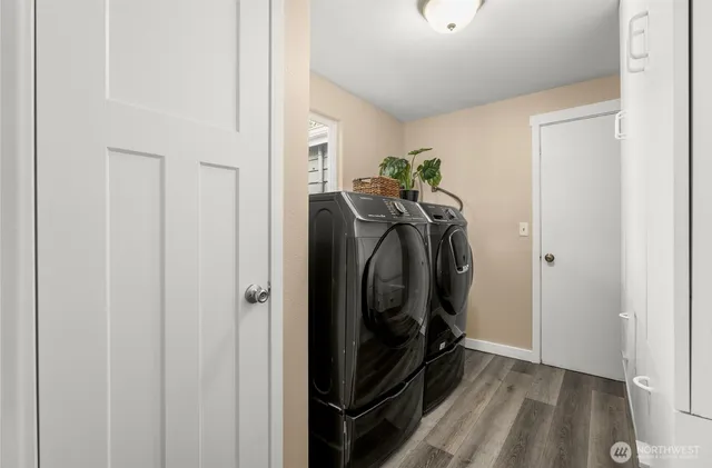a utility room with closet
