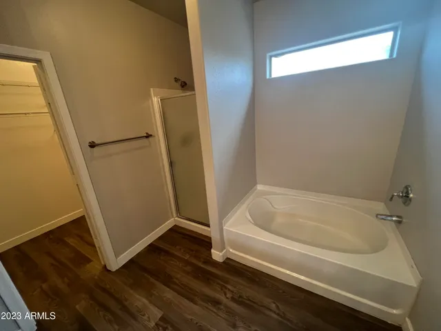 a bathroom with a tub