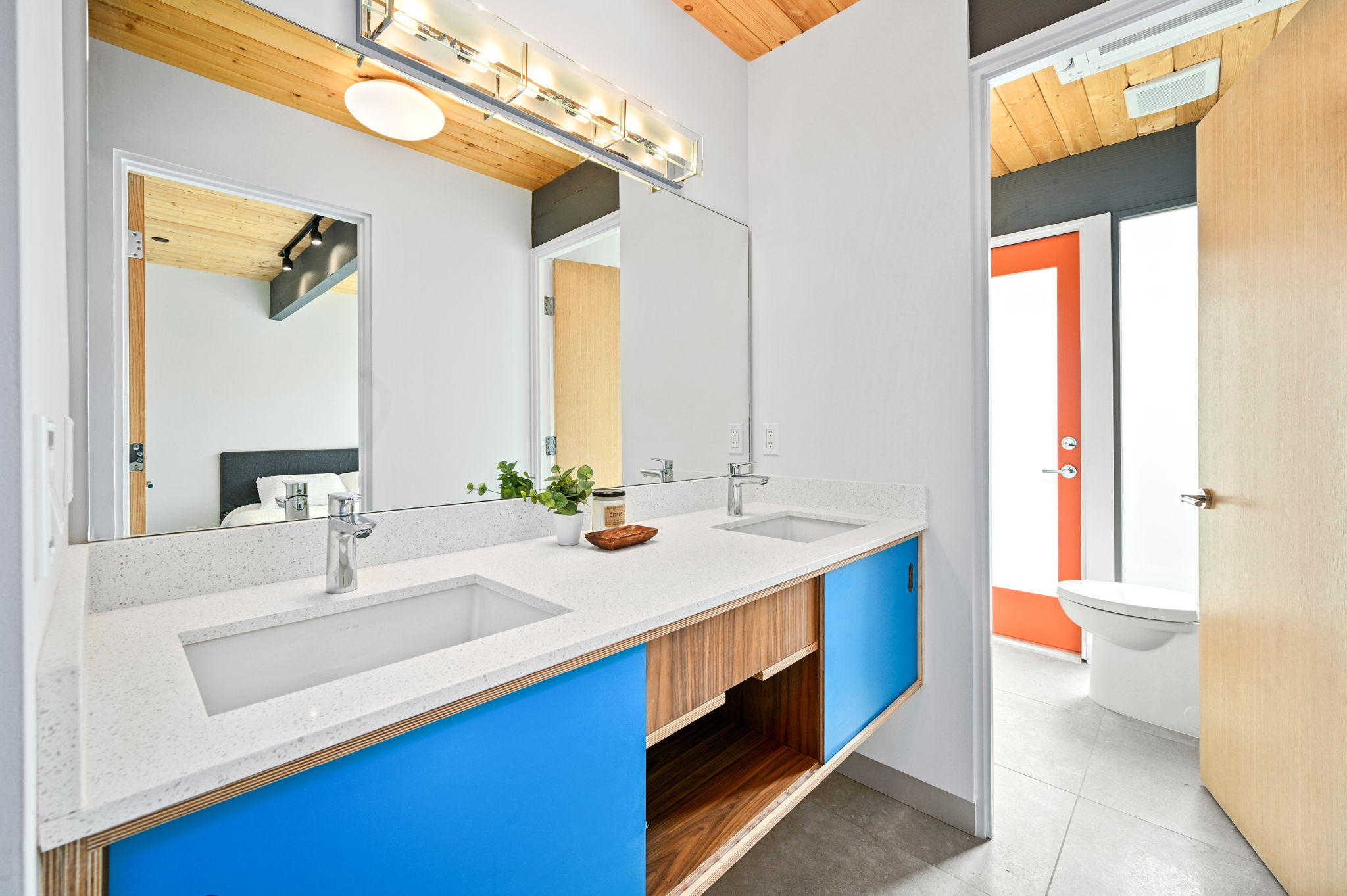36668 Palm View Road Rancho Mirage, CA 92270 - Photo 27 of 49 a bathroom with a sink a vanity and a mirror