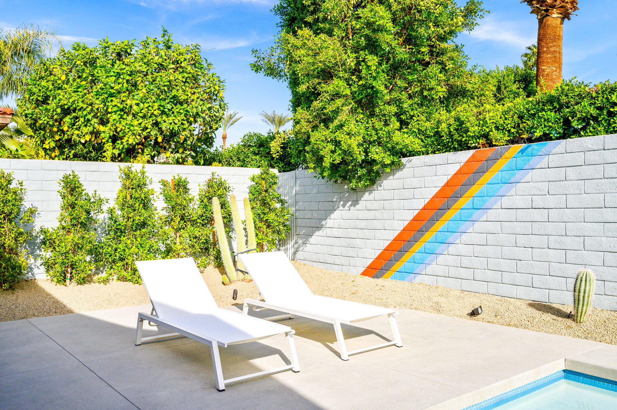 36668 Palm View Road Rancho Mirage, CA 92270 - Photo 40 of 49 a view of a backyard with sitting area