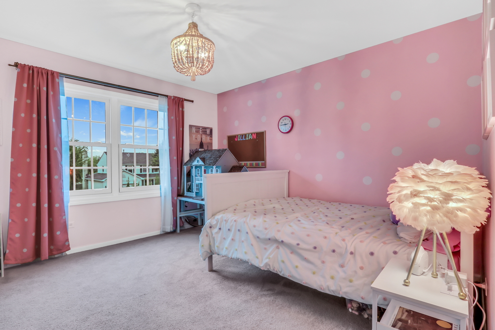 6183 Old Farm Lane Gurnee, IL 60031 - Photo 24 of 52 a bedroom with a bed and a chandelier