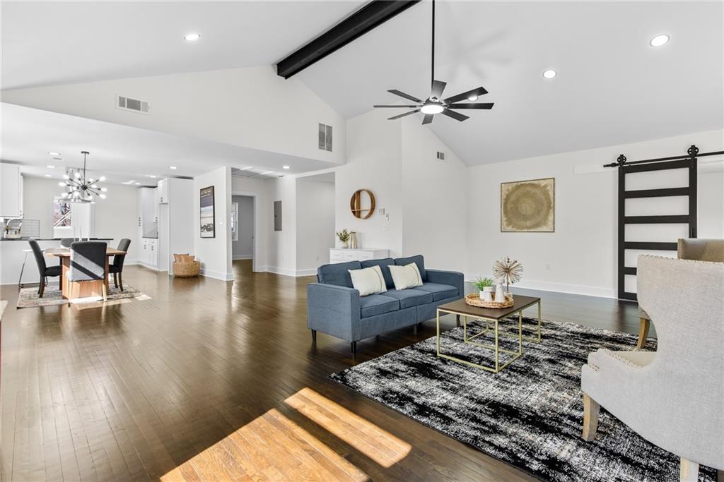 968 Bruce Circle Southeast Atlanta, GA 30316 - Photo 8 of 40 a living room with furniture and wooden floor