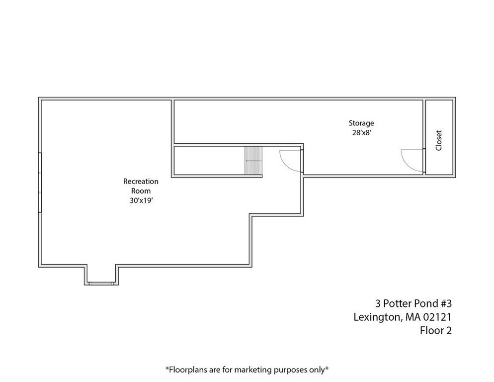 3 Potter Pond, Unit 3 Lexington, MA 02421 - Photo 20 of 20 a picture of a room with a white wall and a refrigerator