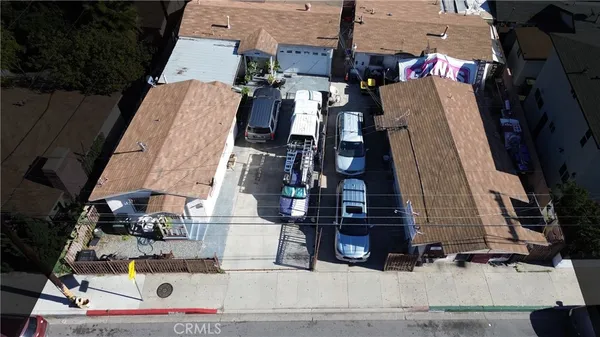 an aerial view of waterside residential houses