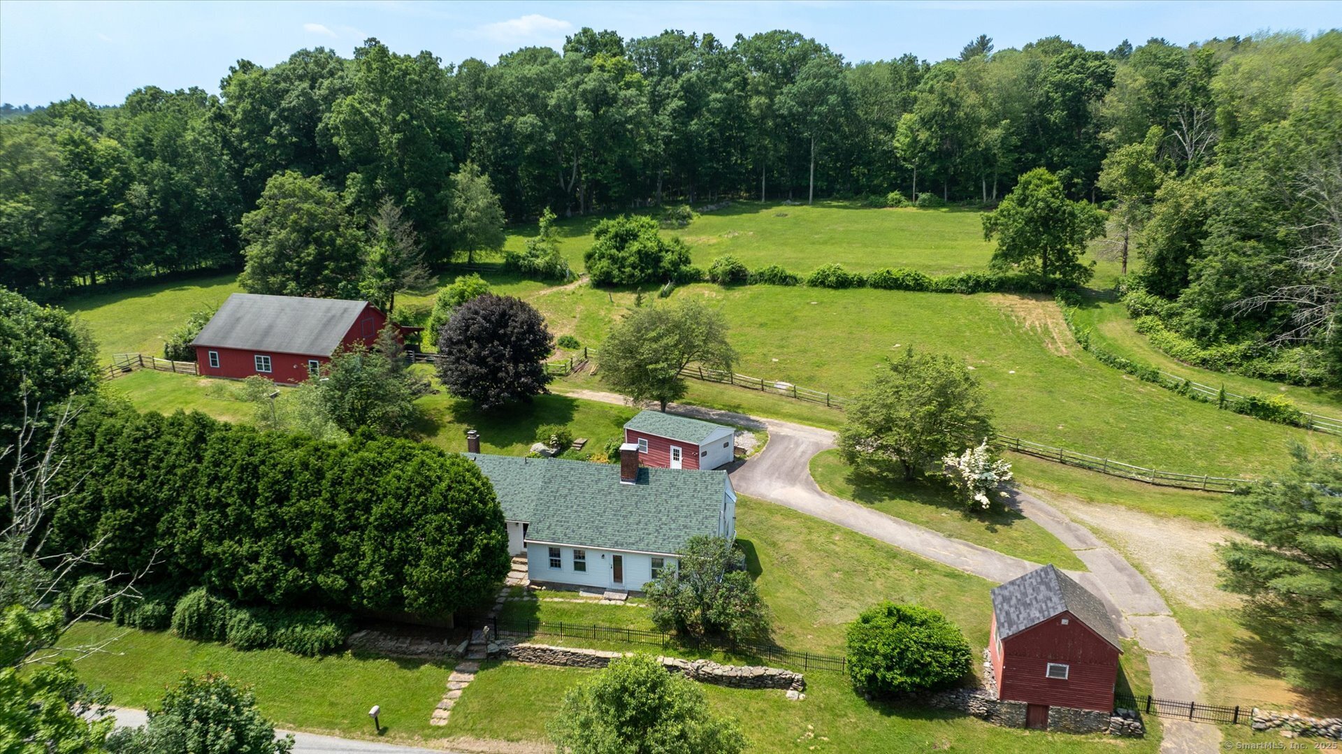 69 North Bedlam Road Chaplin, CT 06235 - Photo 2 of 40 an aerial view of a house with yard swimming pool and outdoor seating