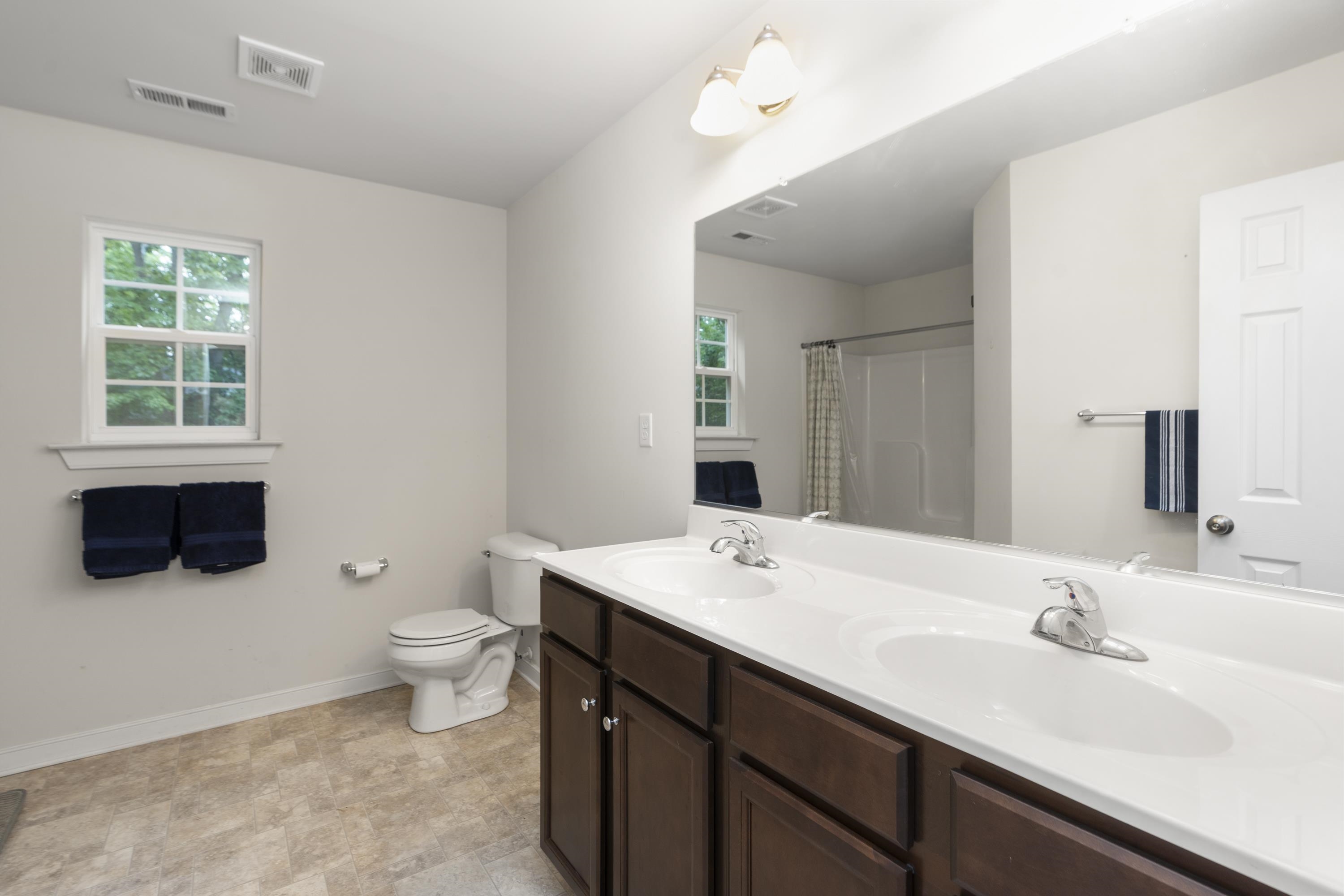 10 Zephyr Road Palmyra, VA 22963 - Photo 35 of 72 a bathroom with a sink a toilet a mirror and window