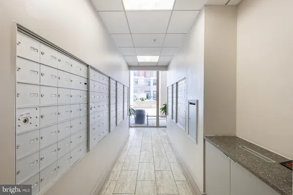 a view of a hallway with closet