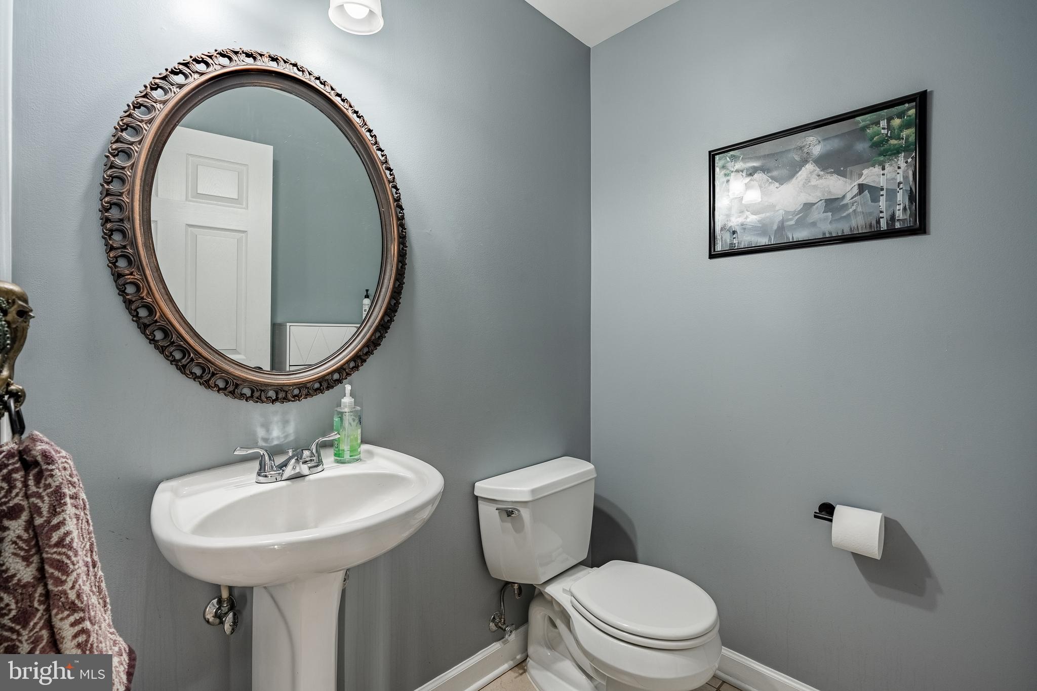 116 Hartman Road Pottstown, PA 19465 - Photo 15 of 49 a bathroom with a toilet a sink and a mirror