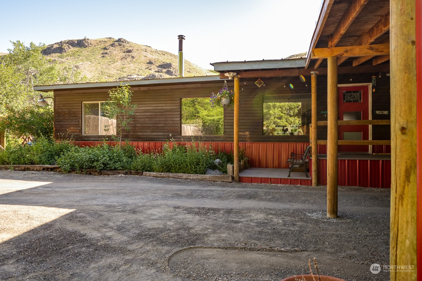 a view of a house with a porch