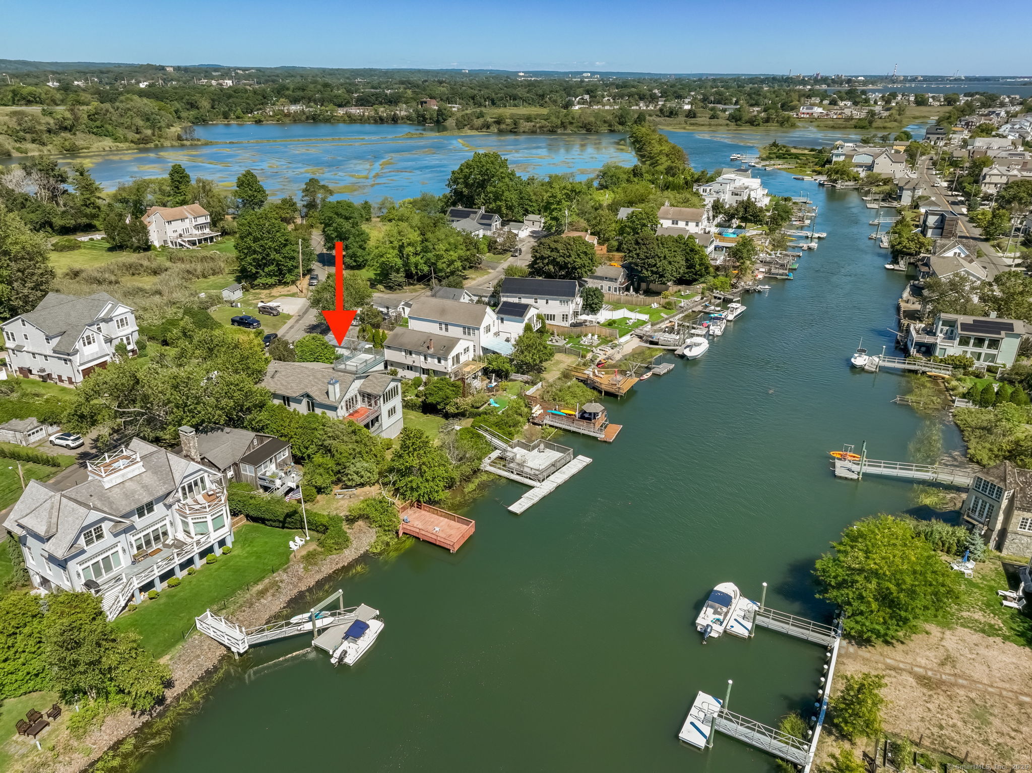 167 Old Dam Road Fairfield, CT 06824 - Photo 1 of 1 an aerial view of lake residential house with outdoor space