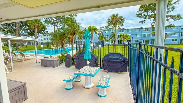 a view of a volley ball court