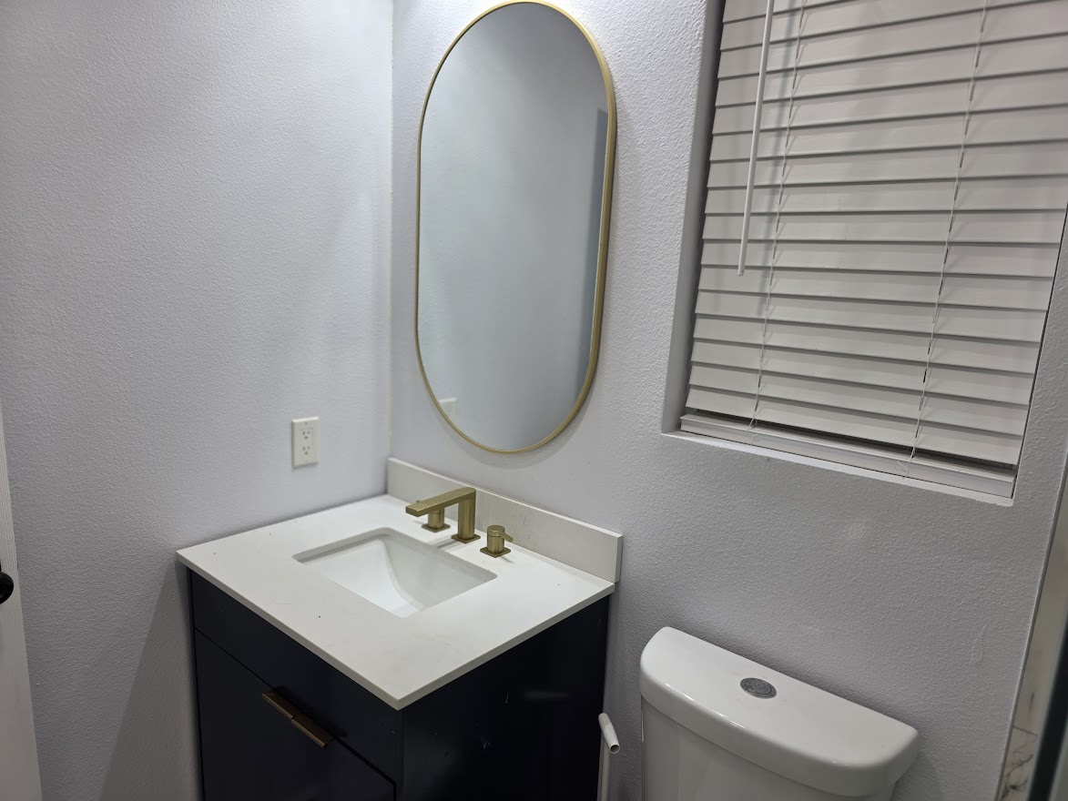 4803 Peach Grove Road Austin, TX 78744 - Photo 19 of 22 a bathroom with a toilet a sink and mirror
