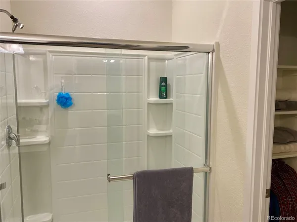 a bathroom with a shower