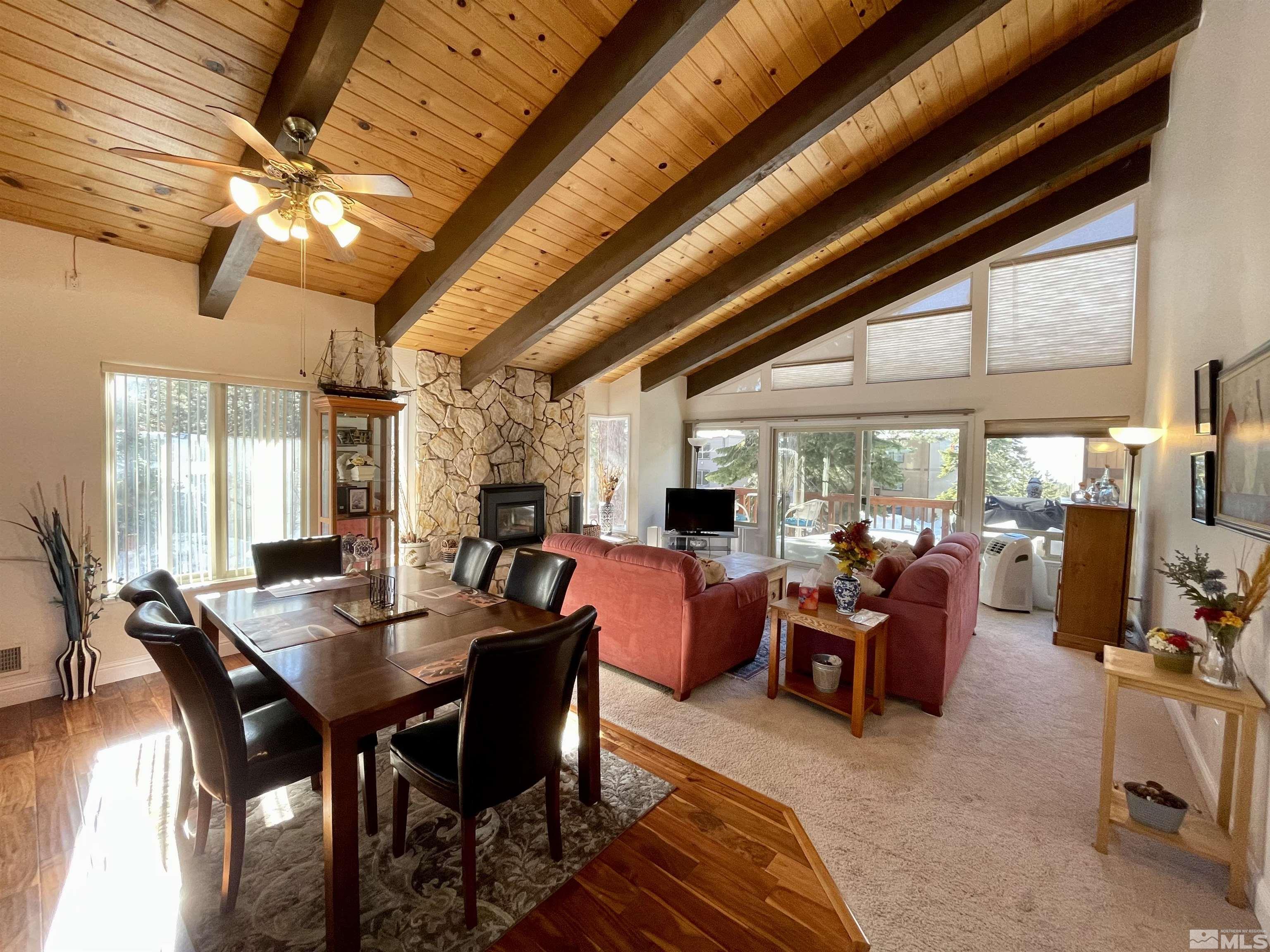 126 Spooner Lane, Unit B Stateline, NV 89449 - Photo 12 of 37 a view of a dining room with furniture window and outside view