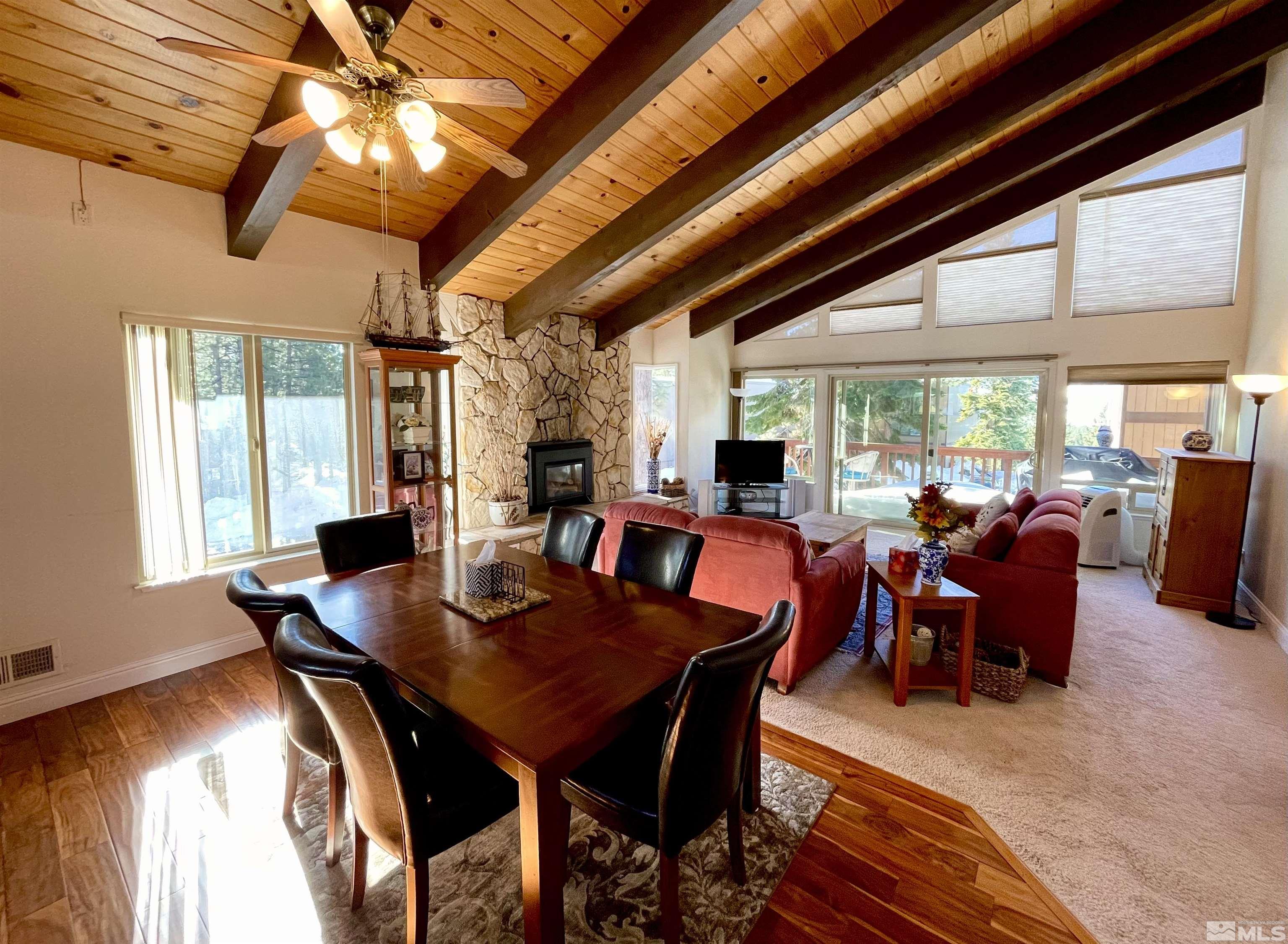126 Spooner Lane, Unit B Stateline, NV 89449 - Photo 4 of 37 a view of a dining room with furniture window and outside view