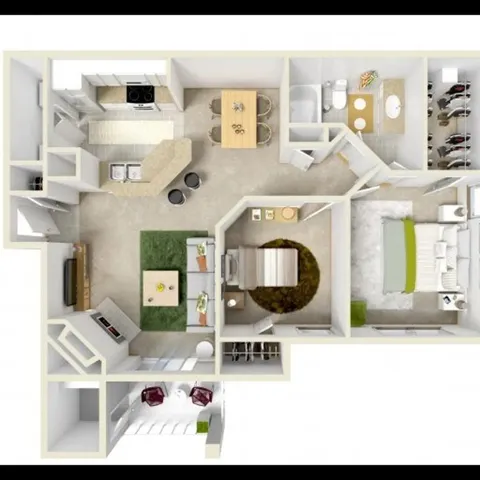 a picture of a living room with furniture