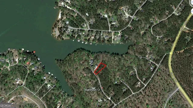 an aerial view of a house