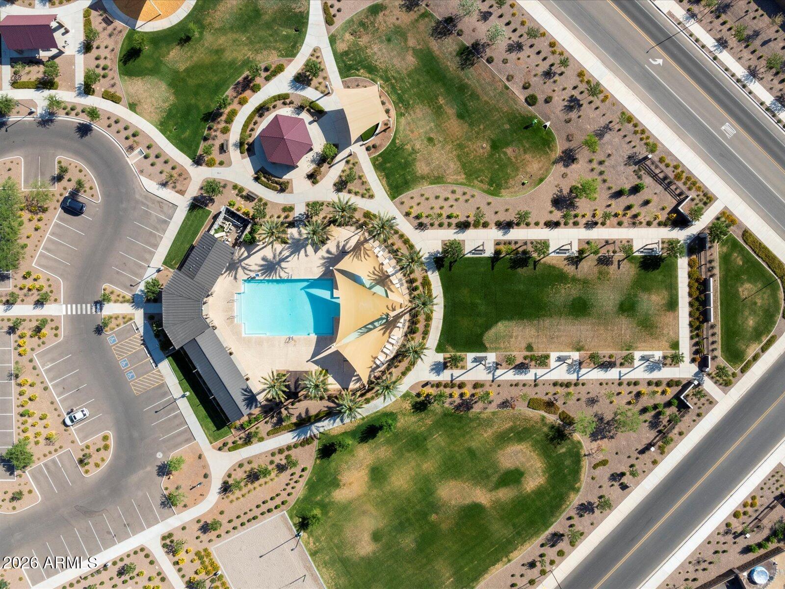 2392 Grenache Road San Tan Valley, AZ 85143 - Photo 59 of 67 an aerial view of a house with a yard