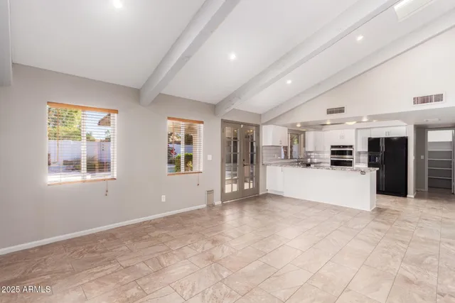 a view of kitchen and window