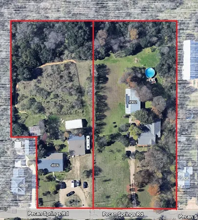 an aerial view of multiple house