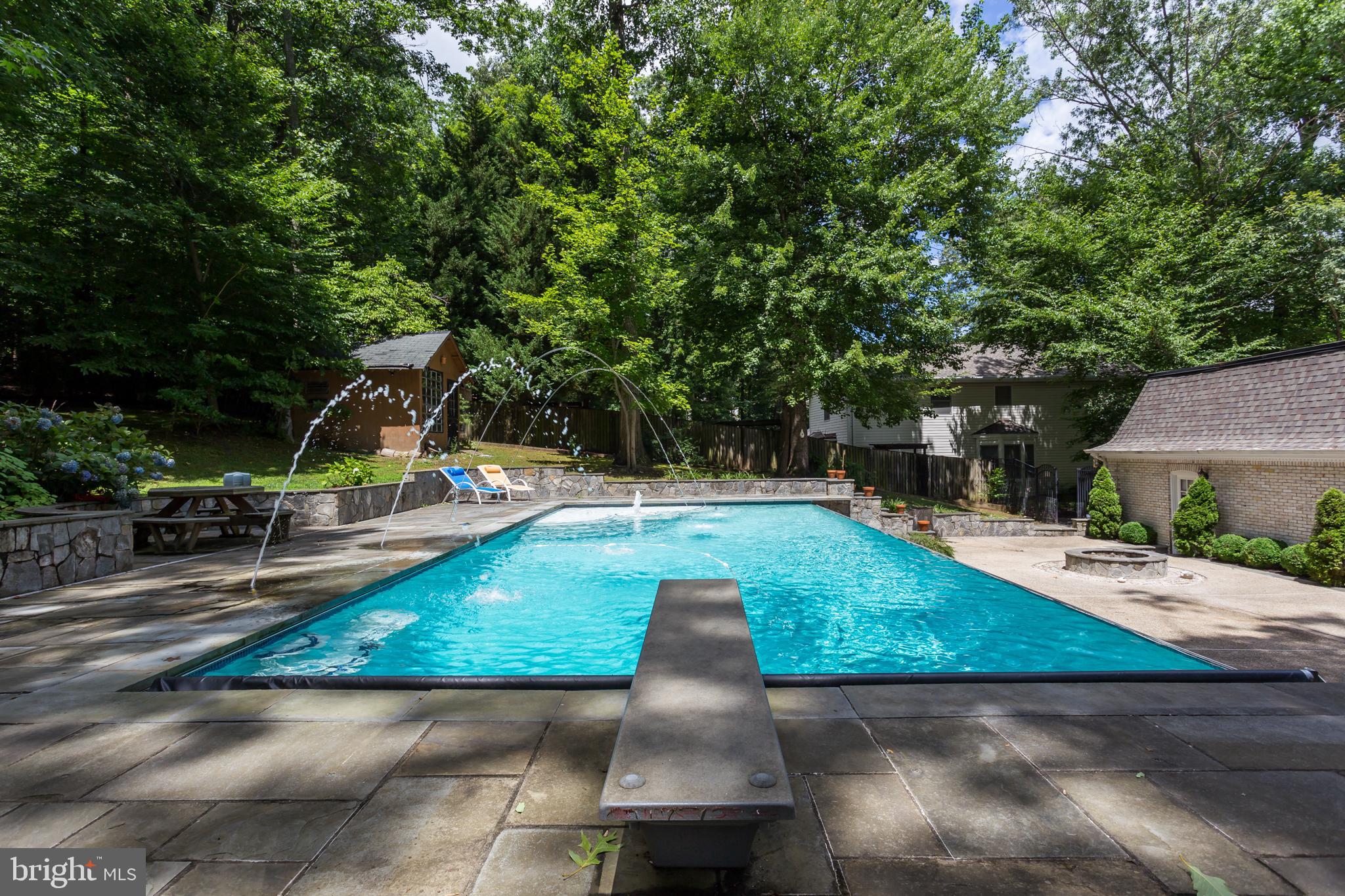 18520 Cabin Road Triangle, VA 22172 - Photo 30 of 39 Pool features diving board and multiple fountains.