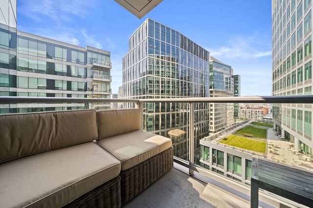 a view of a building from a balcony
