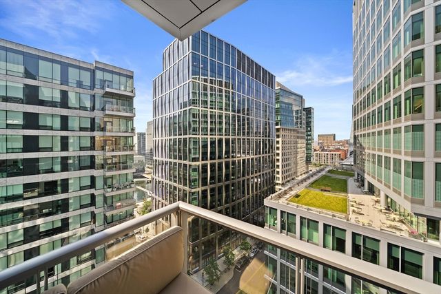 a view of a city from a balcony