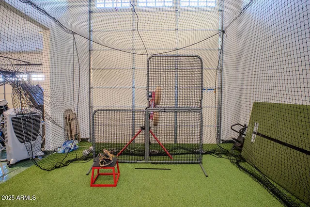 a room with gym equipment