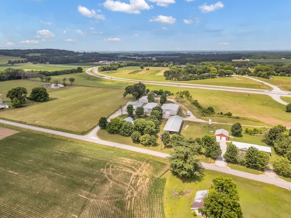 a view of an ocean and a building