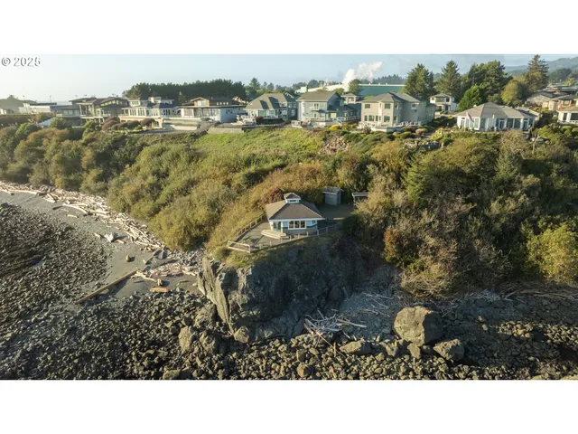 a aerial view of a house with a garden
