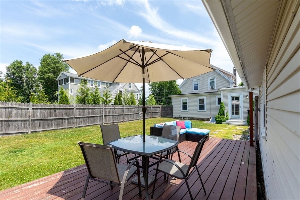 1012 Washington Street Whitman, MA 02382 - Photo 12 of 37 a view of a patio with a table chairs and a swimming pool