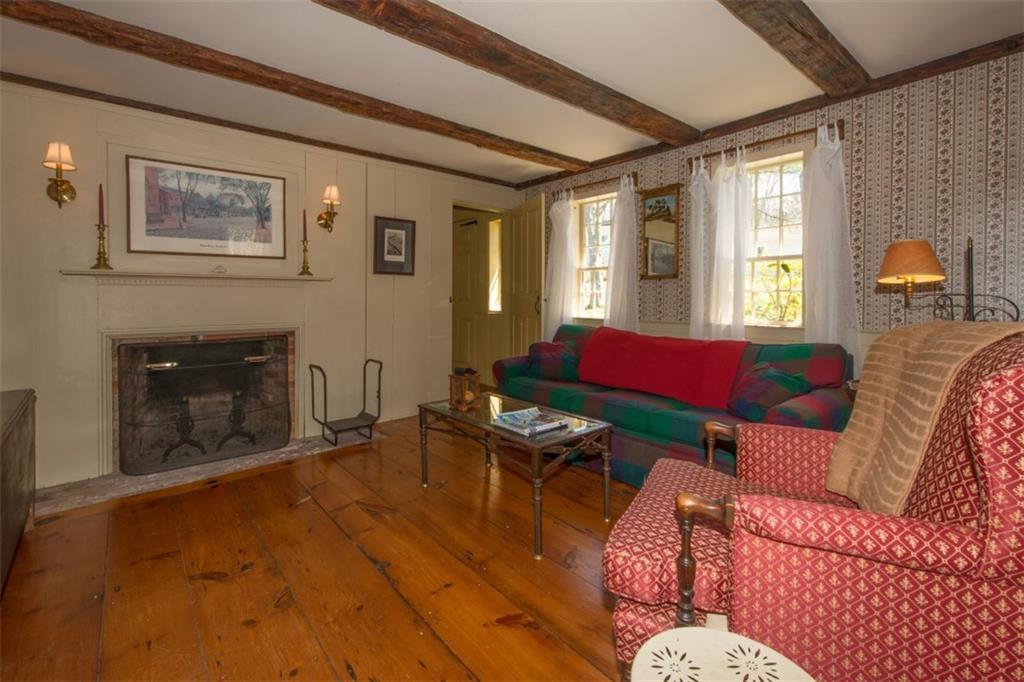 49 Meadow Cove Road Boothbay, ME 04544 - Photo 17 of 35 The den with exposed beams,...