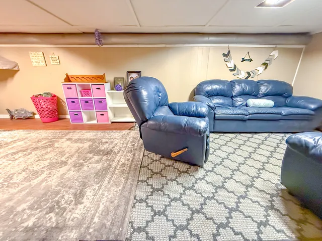 a view of a chairs in a room