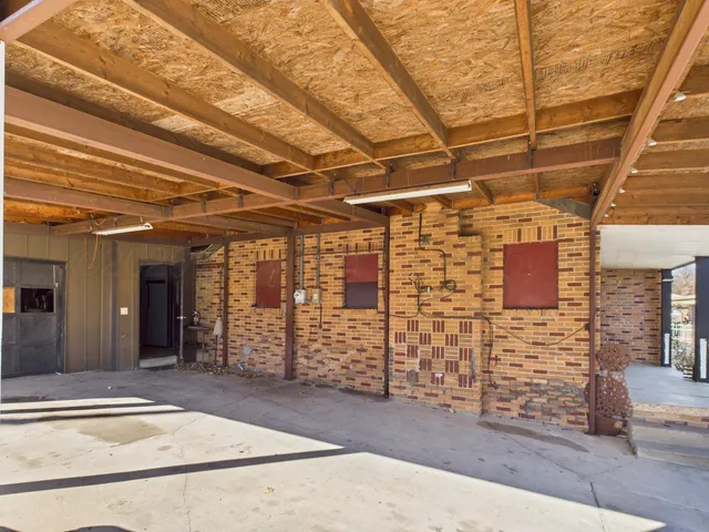 a view of a porch with an empty space