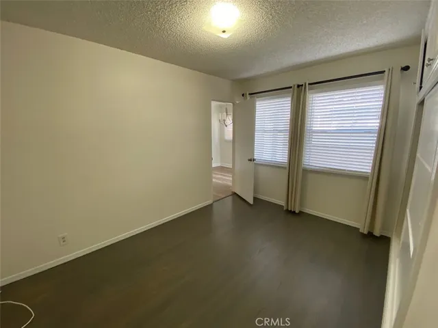 an empty room with cabinet