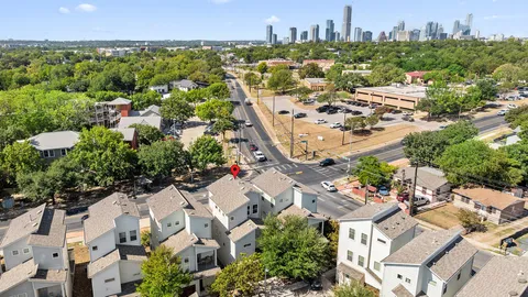 an aerial view of multiple house