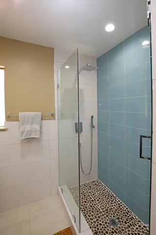 a bathroom with a shower