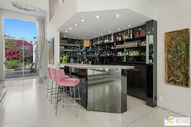 a outdoor view with a sitting space