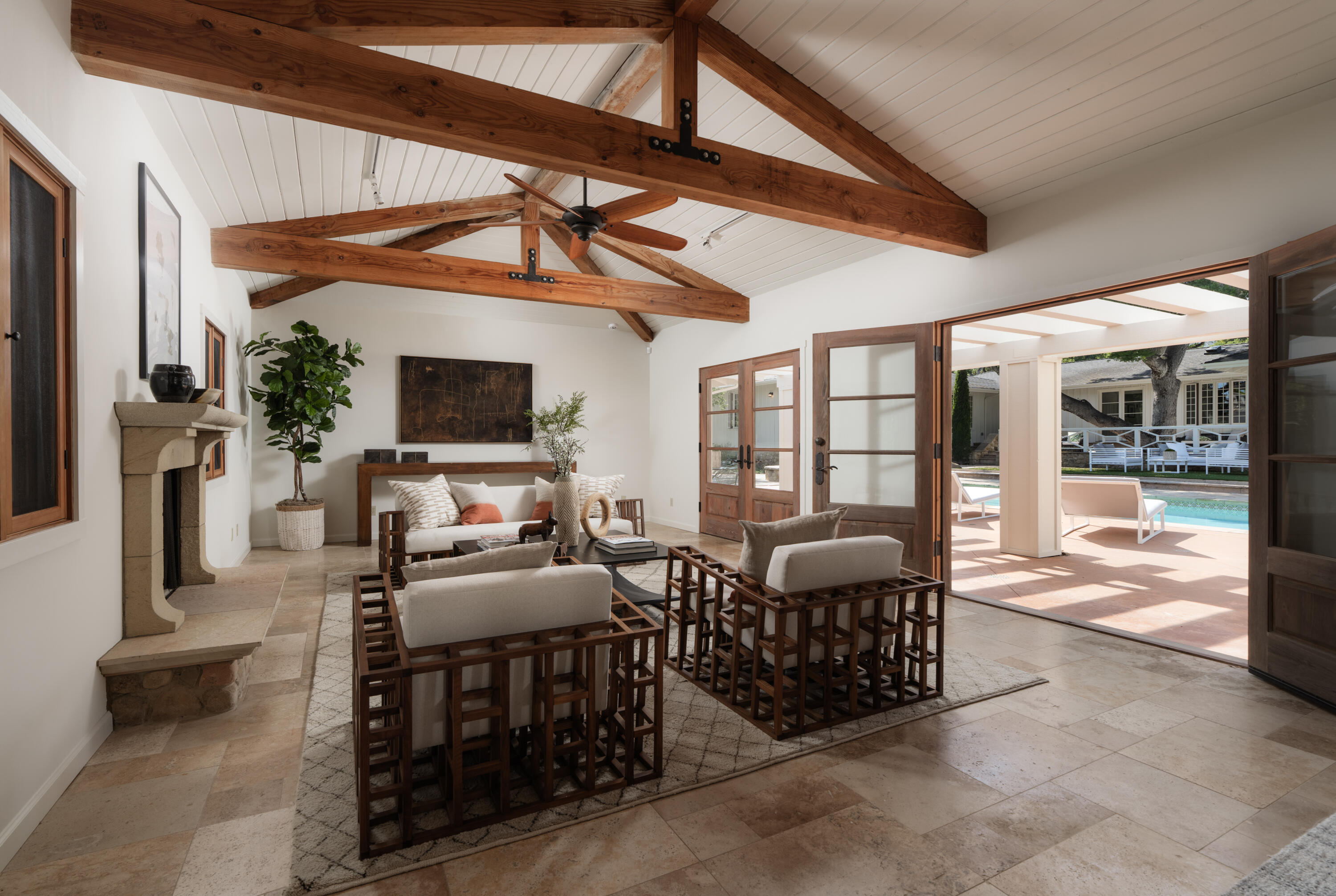 690 San Ysidro Road Montecito, CA 93108 - Photo 34 of 42 a living room with furniture and a flat screen tv