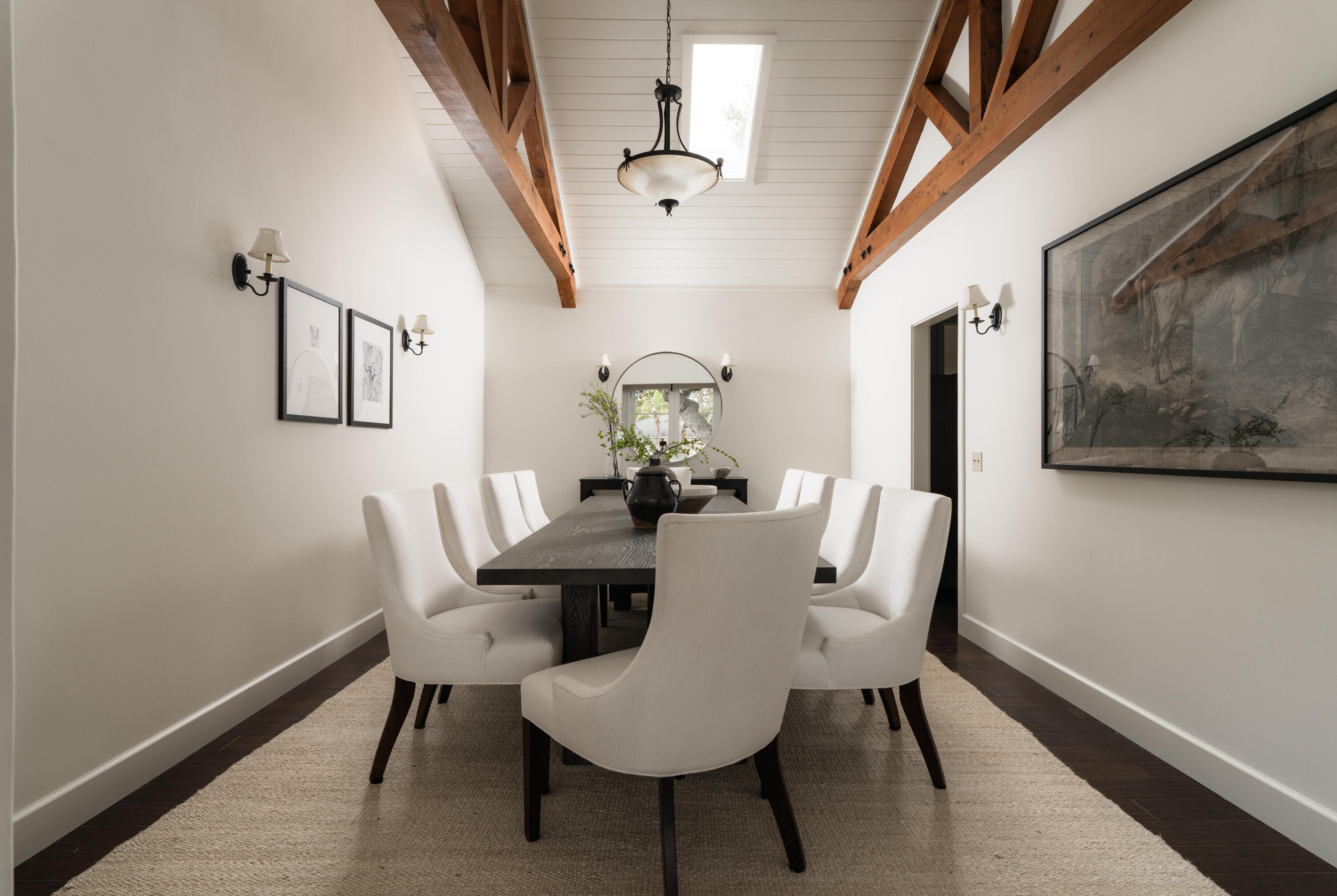 690 San Ysidro Road Montecito, CA 93108 - Photo 9 of 42 a view of a dining room with furniture and wooden floor