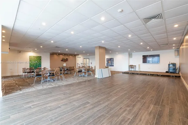 a view of a big room with chairs