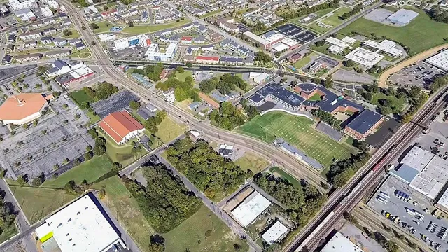 an aerial view of a city